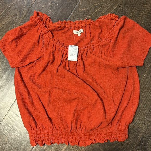 Madewell texture and thread drawstring shirt sz large - Picture 5 of 6